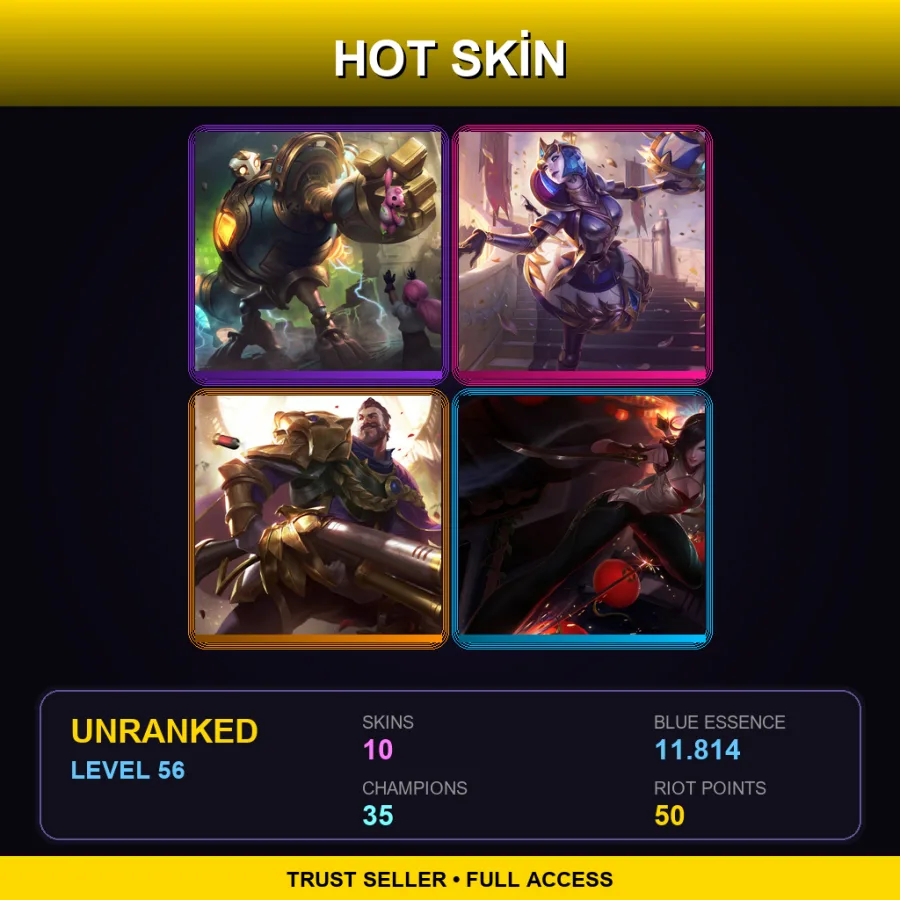 LAS | Lv56 | Unranked | 10 Skin | 35 Champ
