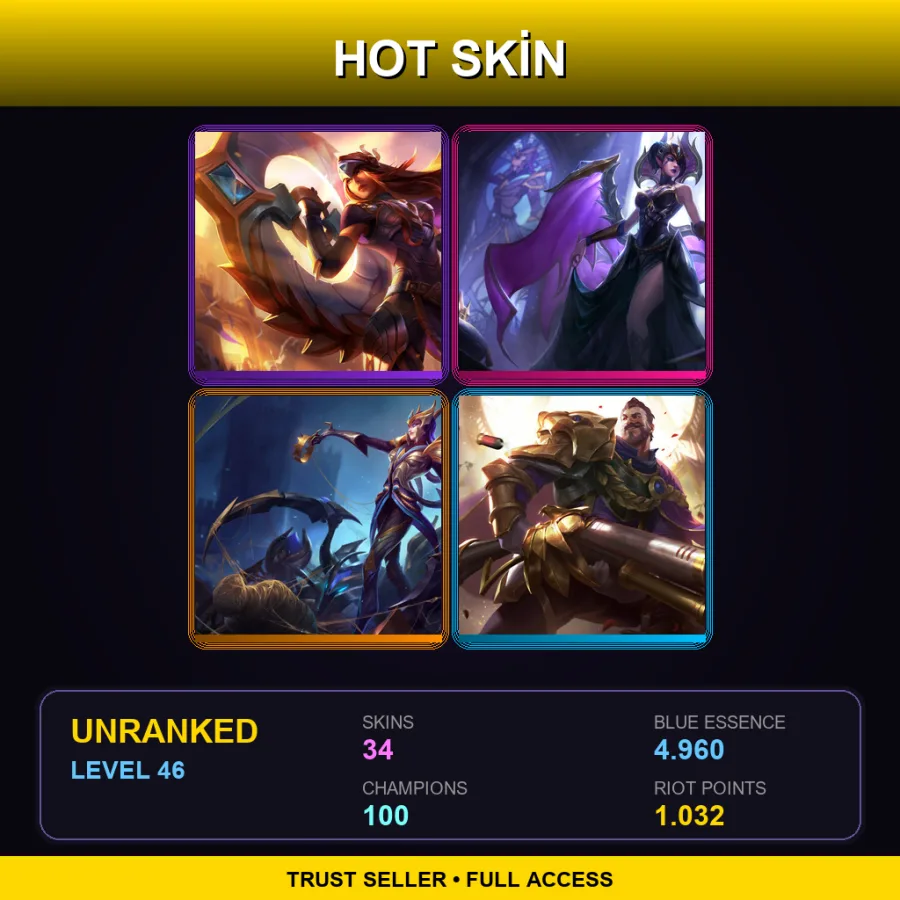EUNE | Victorious Sivir | Victorious Morgana | Victorious Elise | Victorious Graves | 34 Skin | 100 Champ | Lv46