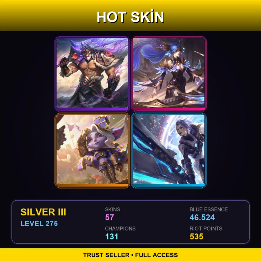 LAN | Lv275 | Silver III | 57 Skin | 131 Champ