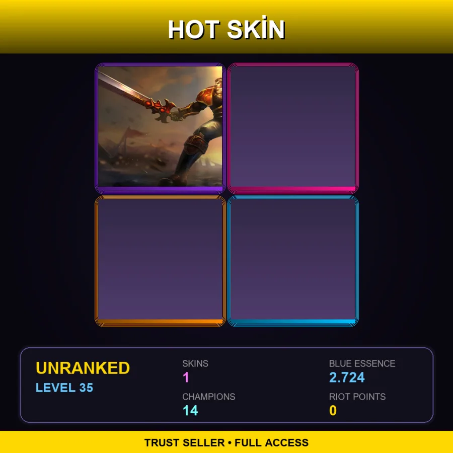 LAN | Lv35 | Unranked | 1 Skin | 14 Champ