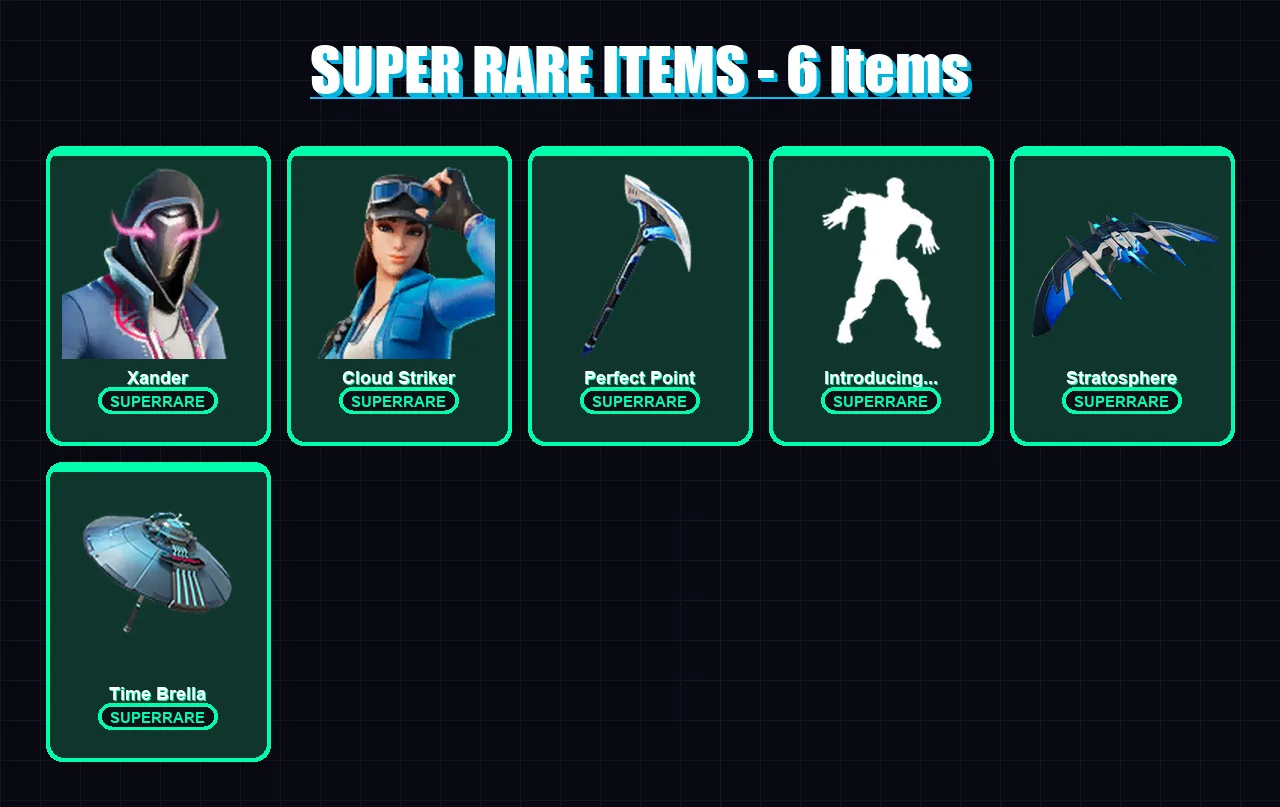 [PS4/PS5/XBOX/PC] | Xander | Cloud Striker | Frostbite | Valeria | Spectra Knight | 52 skin | 89 pickaxe | 68 emote | 72 glider | Lv1259