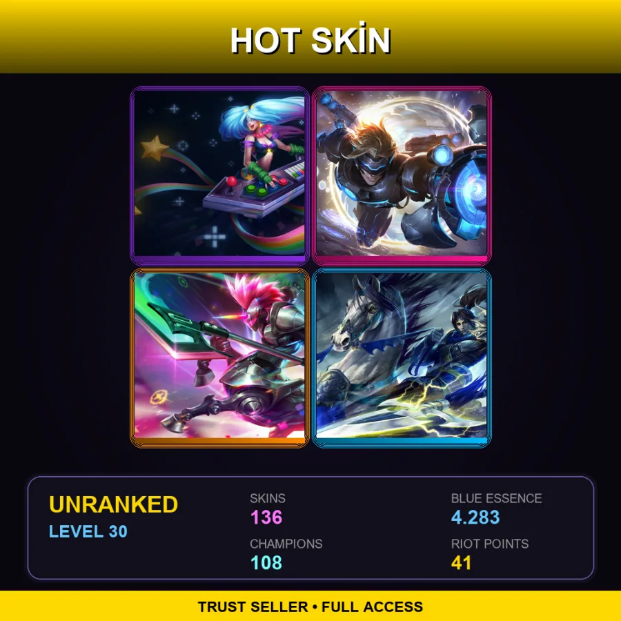OCE | Lv30 | Unranked | 136 Skin | 108 Champ