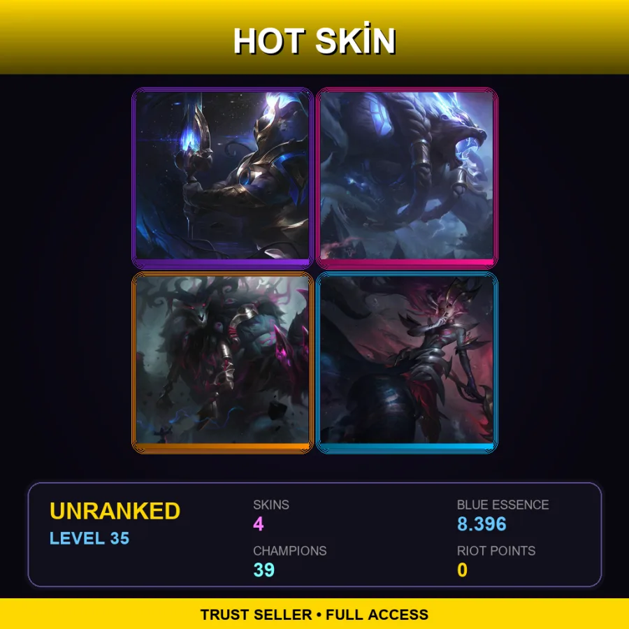 SG | Lv35 | Unranked | 4 Skin | 39 Champ