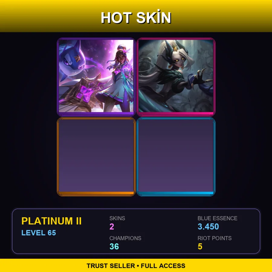EUW | Lv65 | Platinum II | 2 Skin | 36 Champ