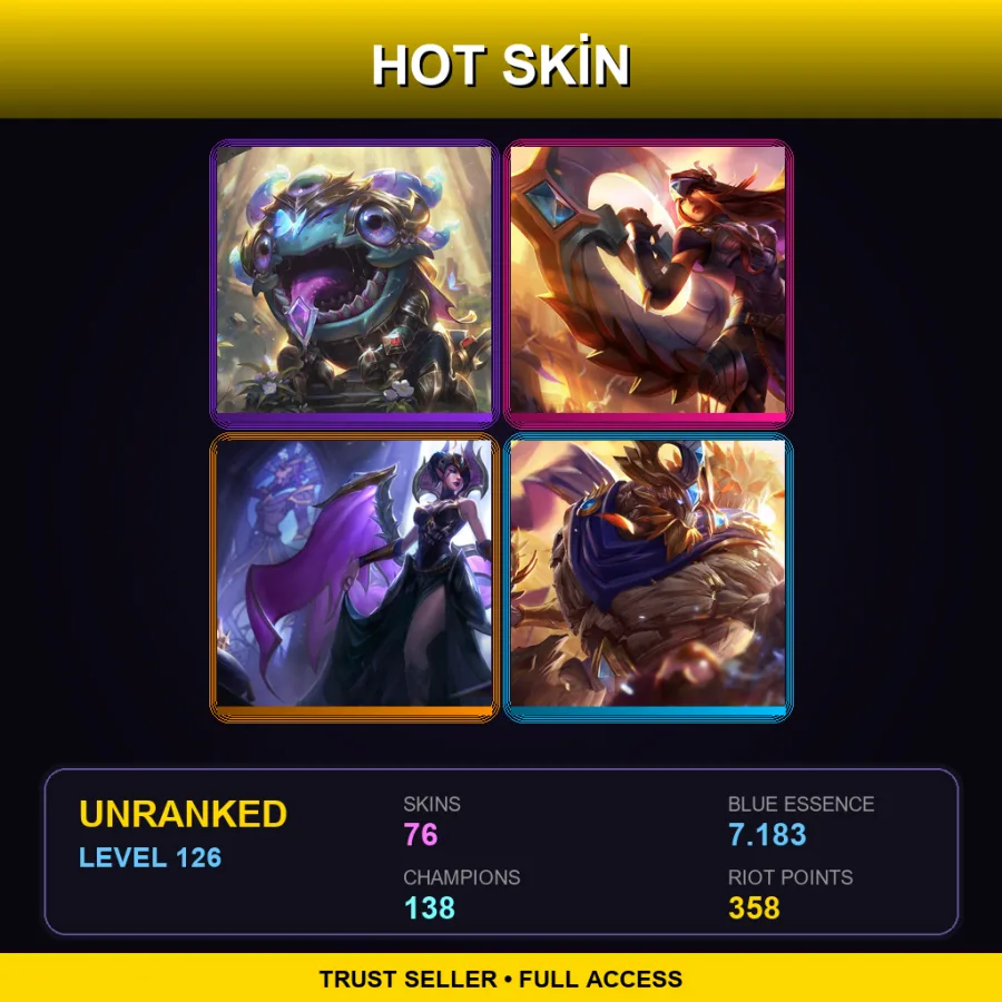 EUNE | Lv126 | Unranked | 76 Skin | 138 Champ
