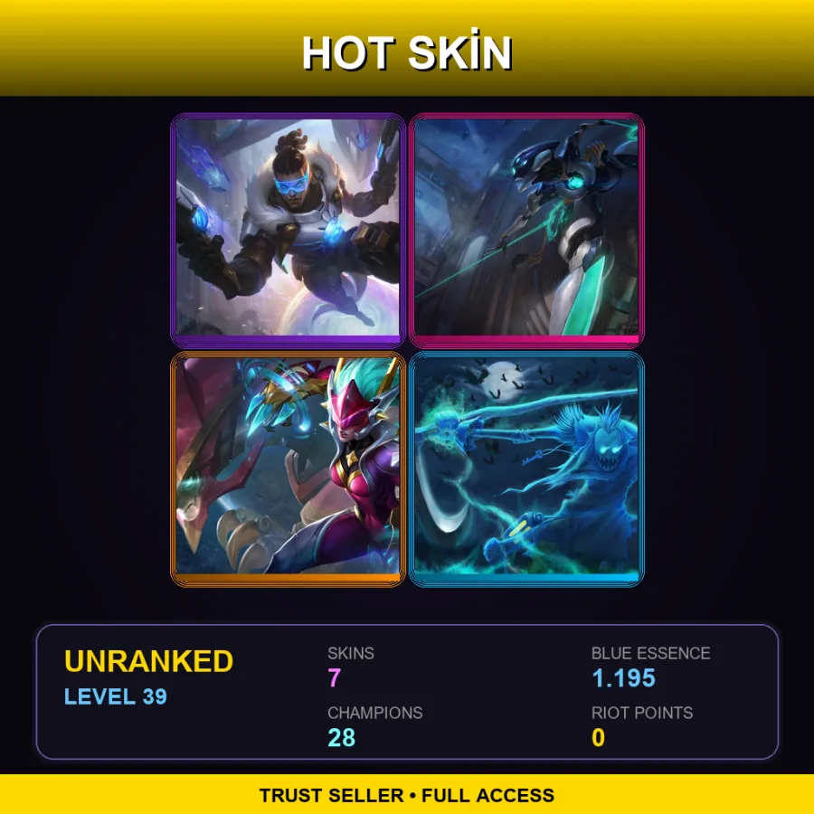 TR | Lv39 | Unranked | 7 Skin | 28 Champ — LoL account