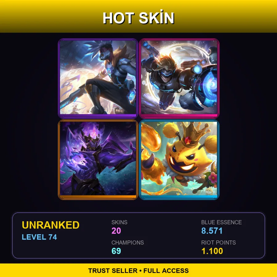 EUW | Lv74 | Unranked | 20 Skin | 69 Champ — Unranked / Smurf League of Legends
