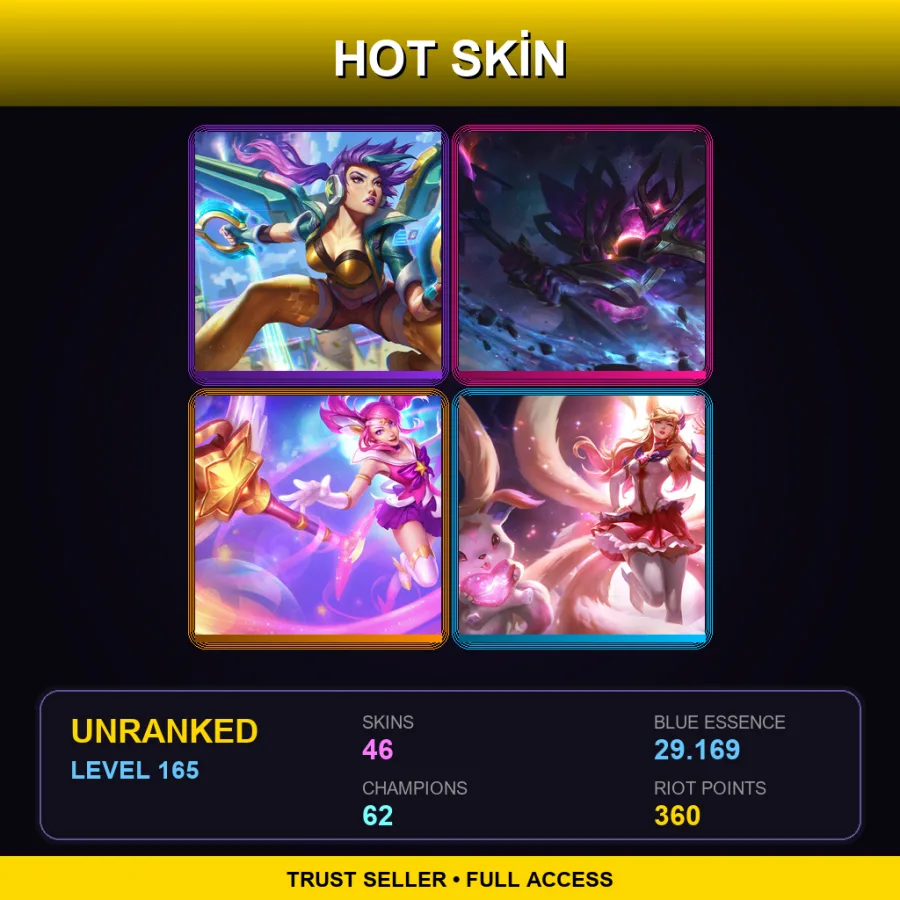 EUW | Lv165 | Unranked | 46 Skin | 62 Champ