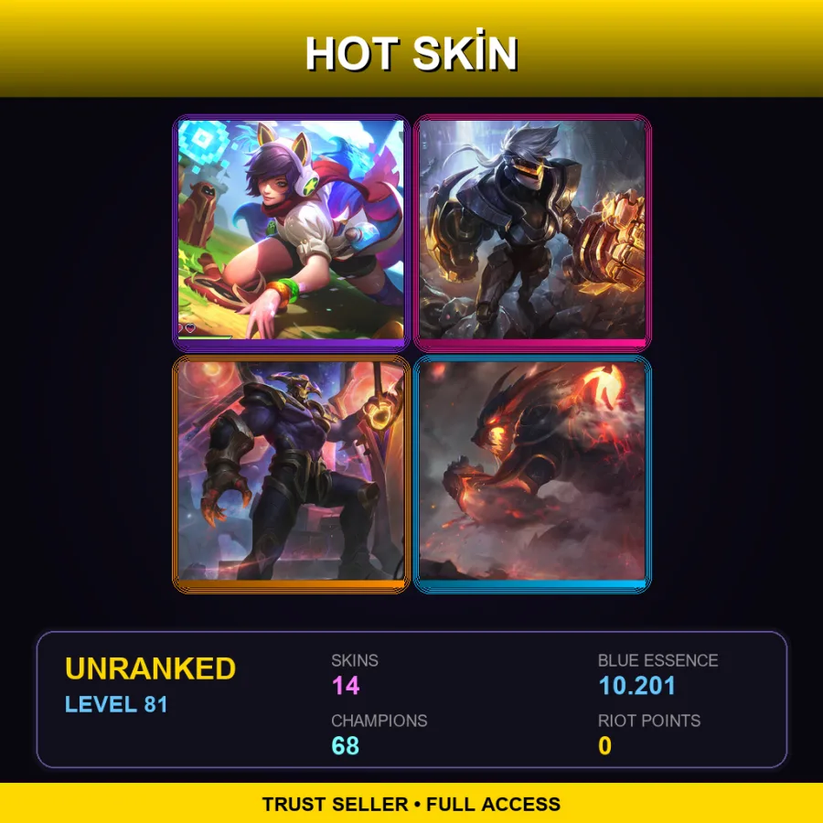 LAN | Lv81 | Unranked | 14 Skin | 68 Champ