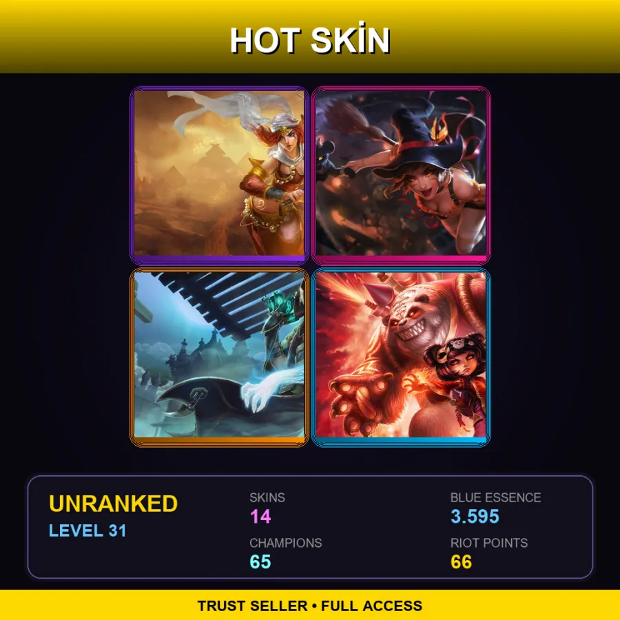 EUNE | Lv31 | Unranked | 14 Skin | 65 Champ — LoL account