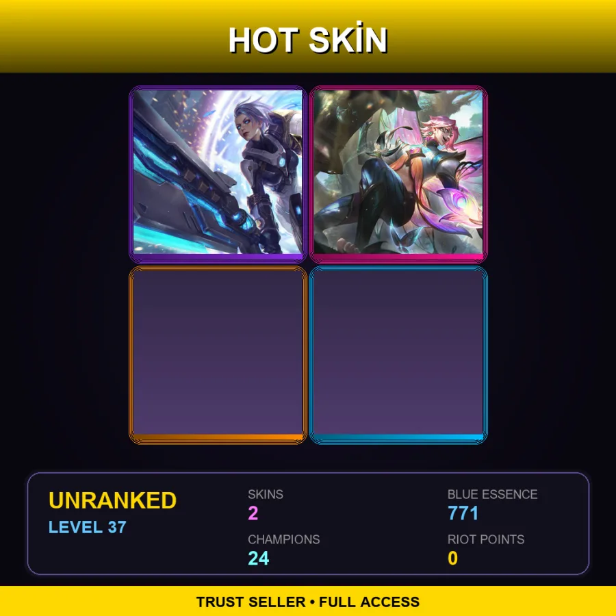 EUNE | Lv37 | Unranked | 2 Skin | 24 Champ — Pulsefire Riven