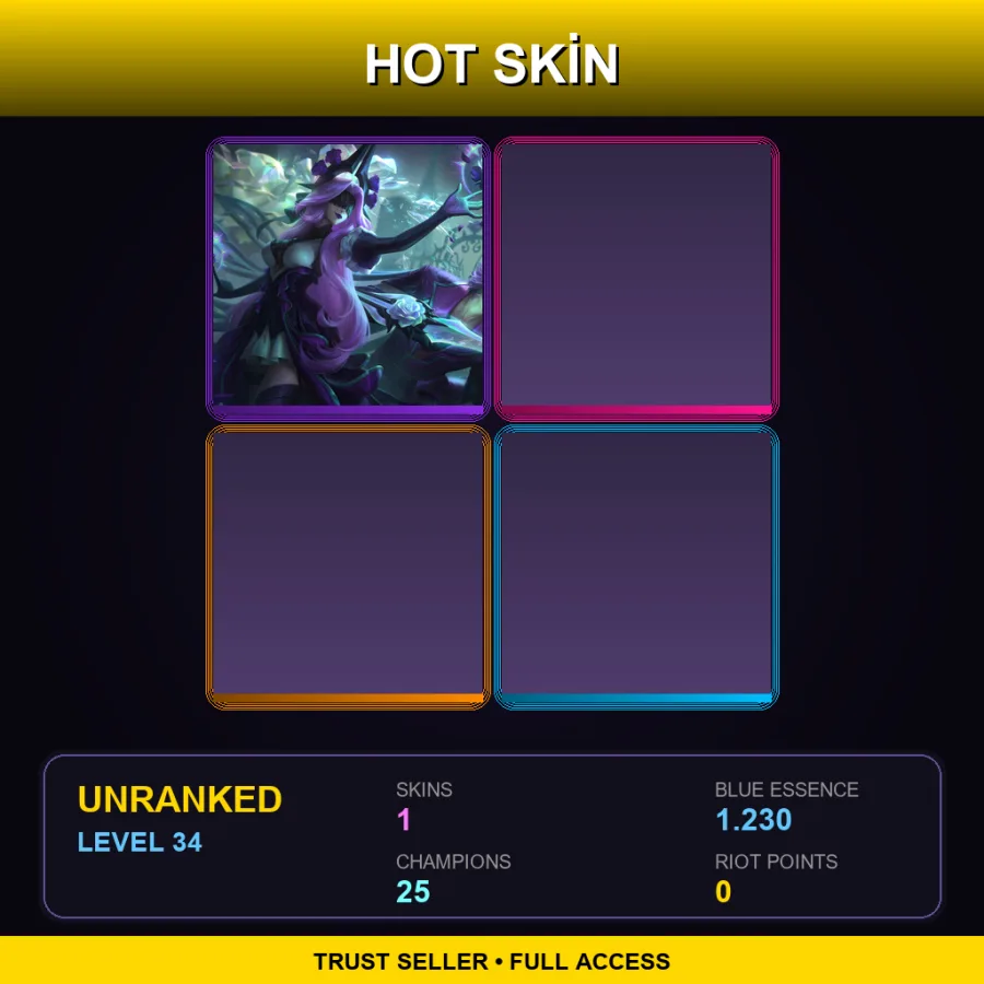 NA | Lv34 | Unranked | 1 Skin | 25 Champ