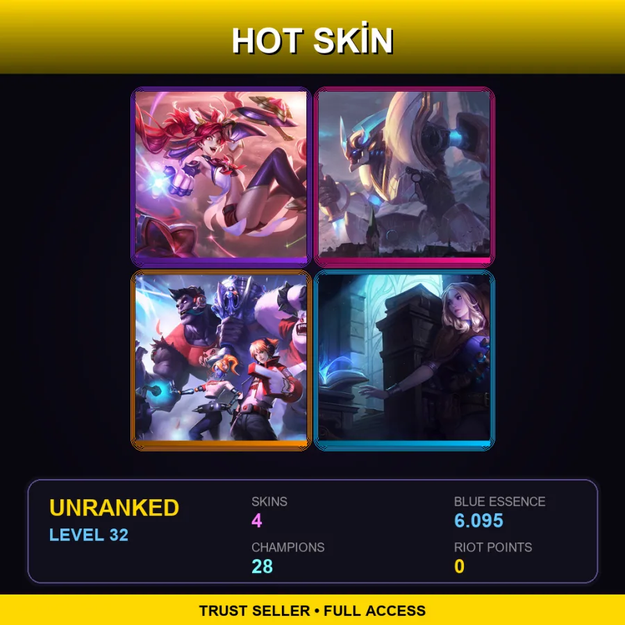 NA | Lv32 | Unranked | 4 Skin | 28 Champ — Spellthief Lux