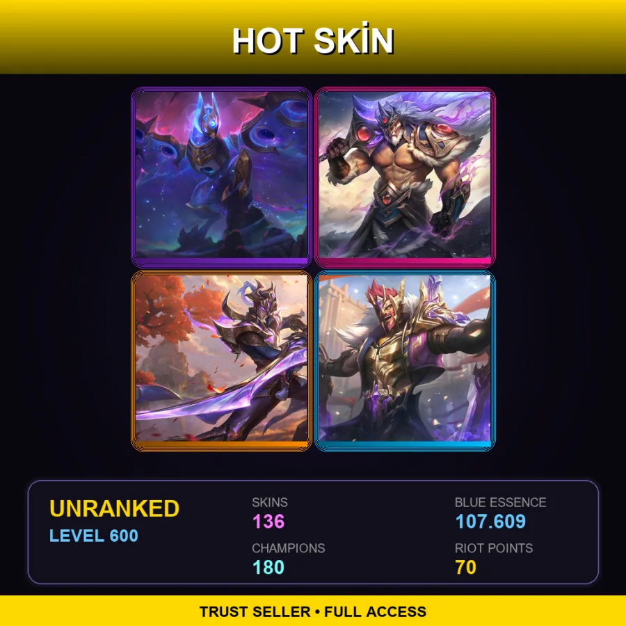 LAN | Lv600 | Unranked | 136 Skin | 180 Champ — Battle Academia Garen
