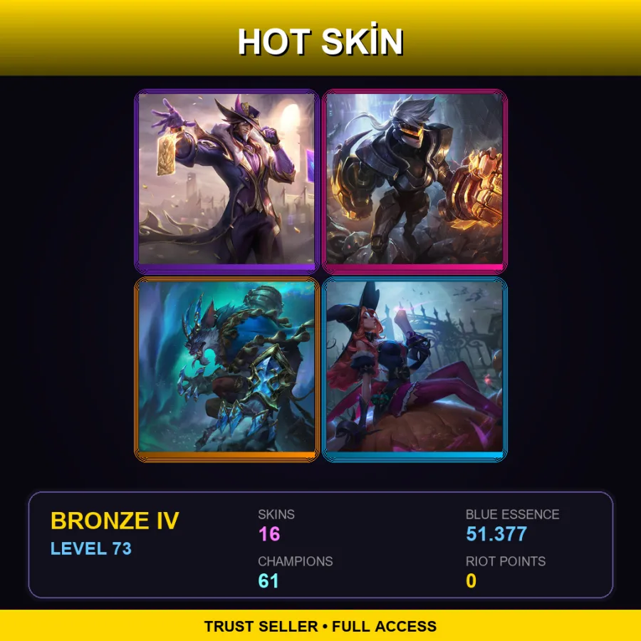 LAS | Lv73 | Bronze IV | 16 Skin | 61 Champ