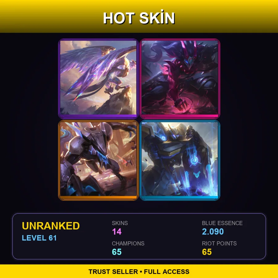 TR | Lv61 | Unranked | 14 Skin | 65 Champ — LoL account
