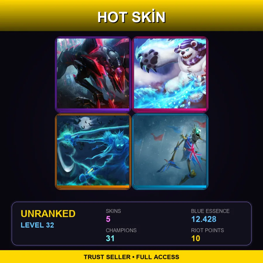 LAN | Lv32 | Unranked | 5 Skin | 31 Champ — Union Jack Fiddlesticks