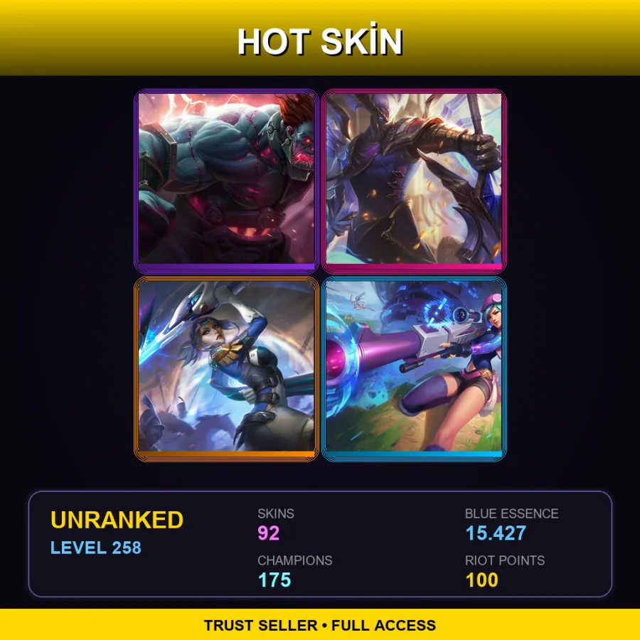 LAS | Lv258 | Unranked | 92 Skin | 175 Champ — Coin Emperor Tahm Kench
