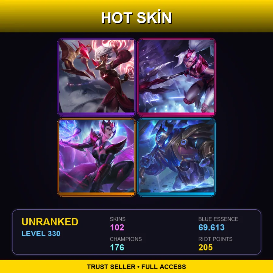 EUNE | Lv330 | Unranked | 102 Skin | 176 Champ
