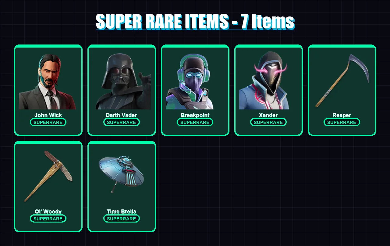 [PS4/PS5/PC] | John Wick | Darth Vader | Breakpoint | Xander | Son Goku | 289 skin | 333 pickaxe | 301 emote | 233 glider | Lv4430