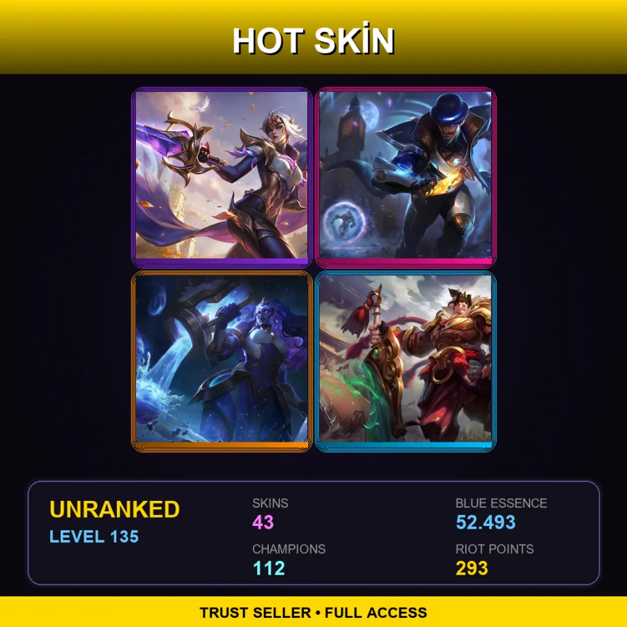 TW | Lv135 | Unranked | 43 Skin | 112 Champ — Gun Goddess Miss Fortune