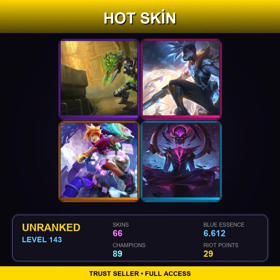 LAS | Lv143 | Unranked | 66 Skin | 89 Champ — Sanguine Garen