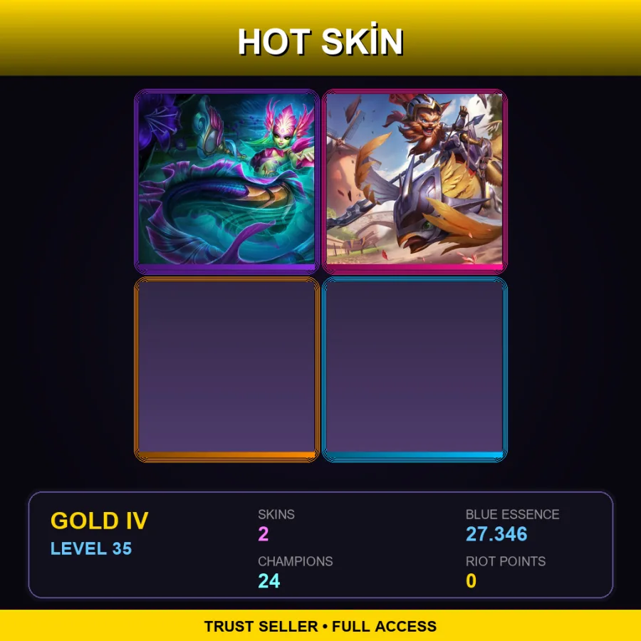 LAN | Lv35 | Gold IV | 2 Skin | 24 Champ — LoL account