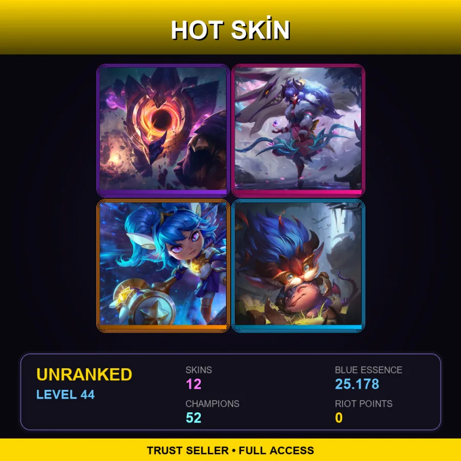 VN | Lv44 | Unranked | 12 Skin | 52 Champ — Panda Teemo