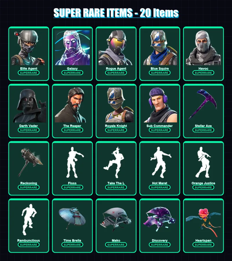 [PC/PSN] | Elite Agent | Galaxy | Rogue Agent | Blue Squire | Havoc | 86 skin | 68 pickaxe | 88 emote | 83 glider | Lv1457