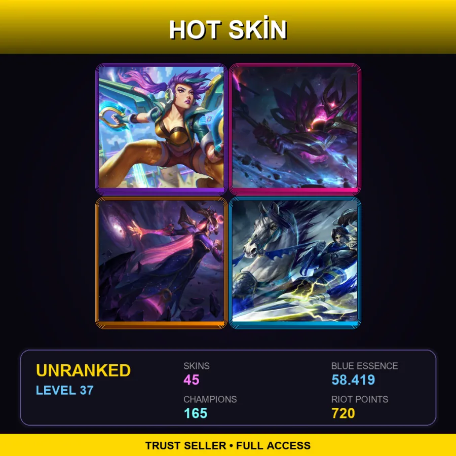 TW | Lv37 | Unranked | 45 Skin | 165 Champ