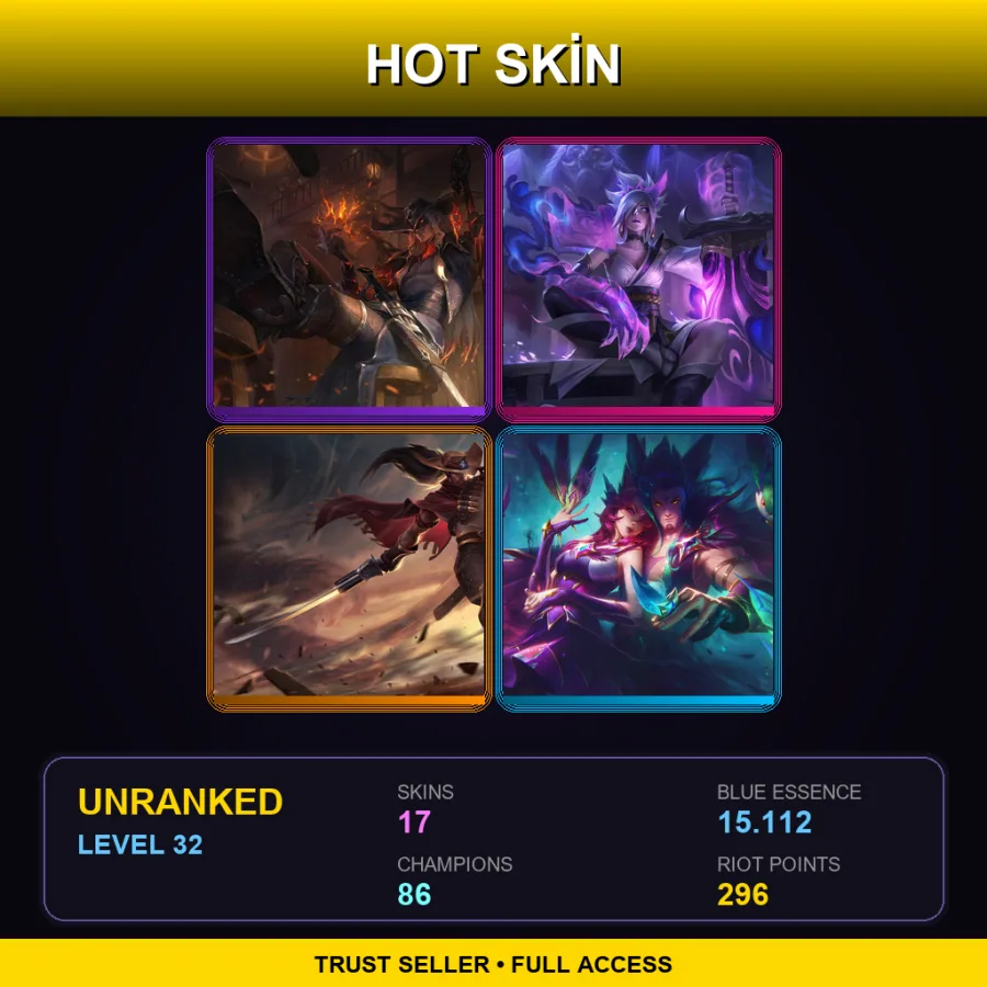TW | Lv32 | Unranked | 17 Skin | 86 Champ