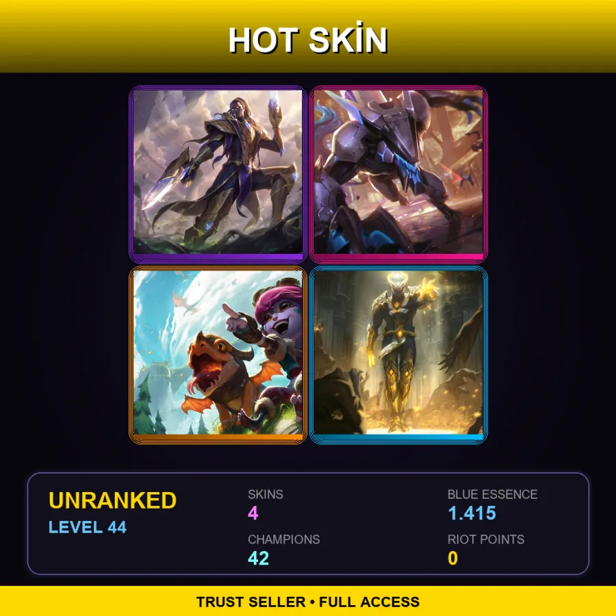 TR | Lv44 | Unranked | 4 Skin | 42 Champ