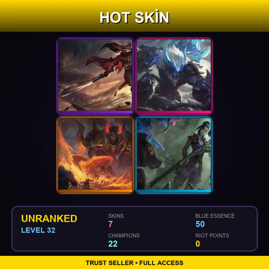 EUNE | Lv32 | Unranked | 7 Skin | 22 Champ