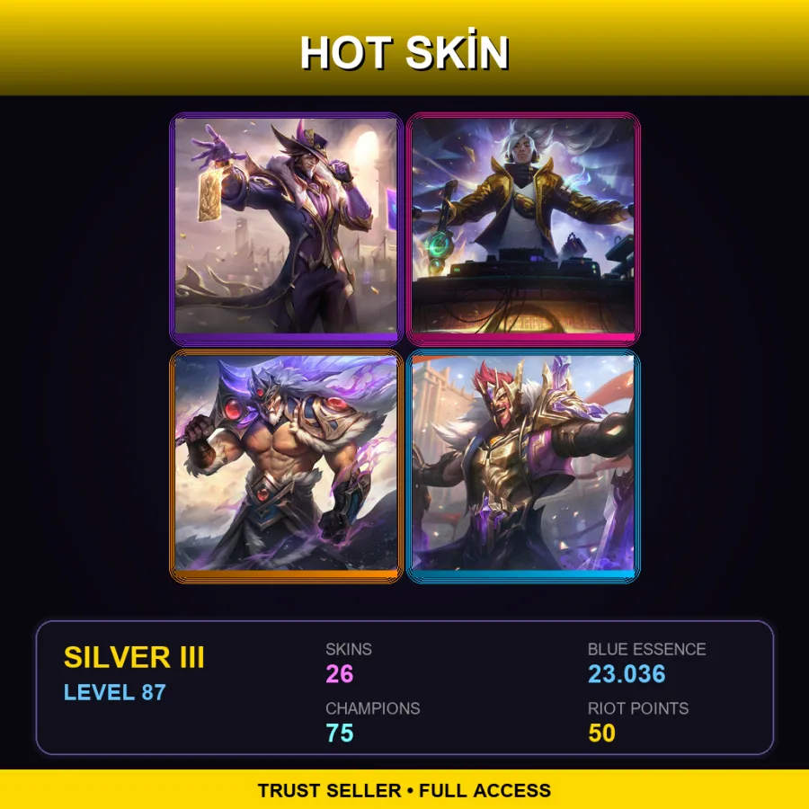 ME | Lv87 | Silver III | 26 Skin | 75 Champ