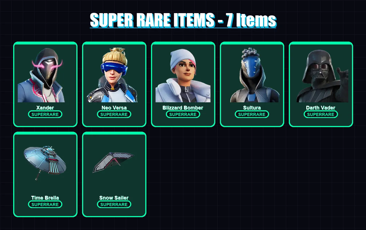 [PS4/PS5/XBOX/PC] | Xander | Neo Versa | Blizzard Bomber | Sultura | Darth Vader | 166 skin | 218 pickaxe | 148 emote | 173 glider | Lv3170