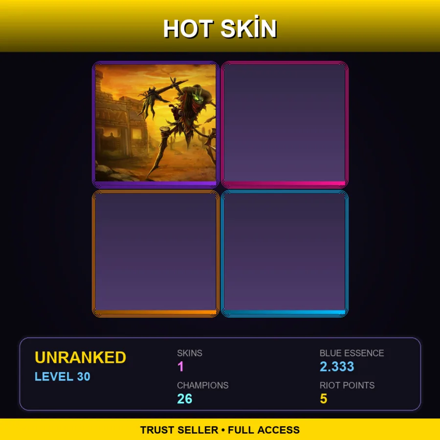 EUNE | Lv30 | Unranked | 1 Skin | 26 Champ