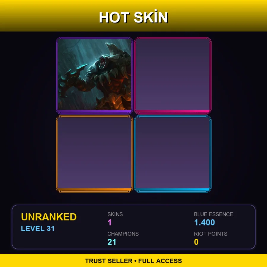 BR | Lv31 | Unranked | 1 Skin | 21 Champ