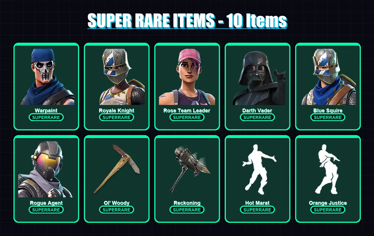 [PC/PSN] | Warpaint | Royale Knight | Rose Team Leader | Darth Vader | Blue Squire | 193 skin | 210 pickaxe | 176 emote | 149 glider | Lv1501
