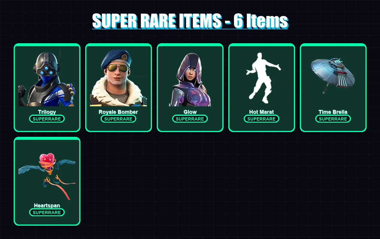 [PS4/PS5/XBOX/PC] | Trilogy | Royale Bomber | Glow | Zenith | Ruin | 73 skin | 74 pickaxe | 78 emote | 77 glider | Lv1009