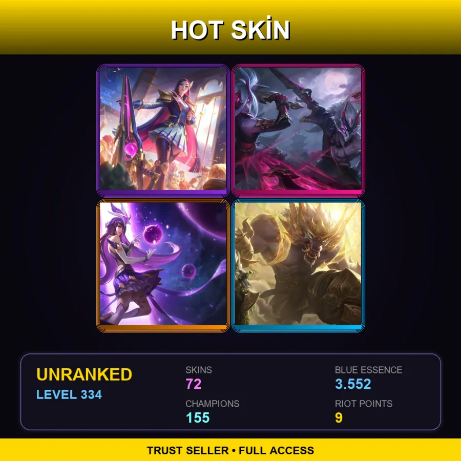 EUNE | Lv334 | Unranked | 72 Skin | 155 Champ — Battle Boss Qiyana