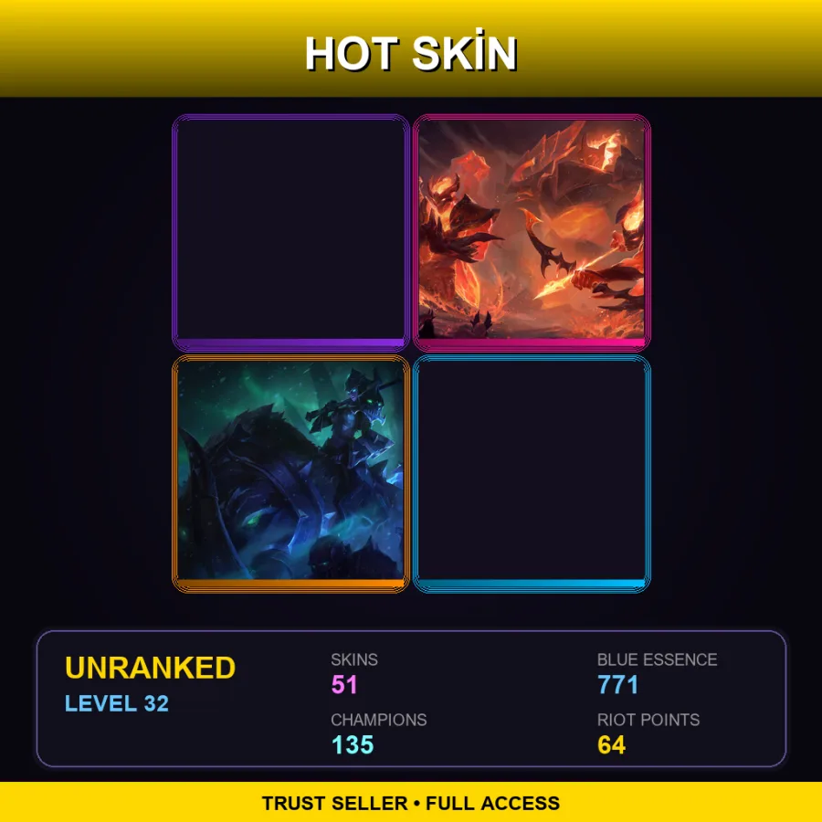 EUNE | Lv32 | Unranked | 51 Skin | 135 Champ