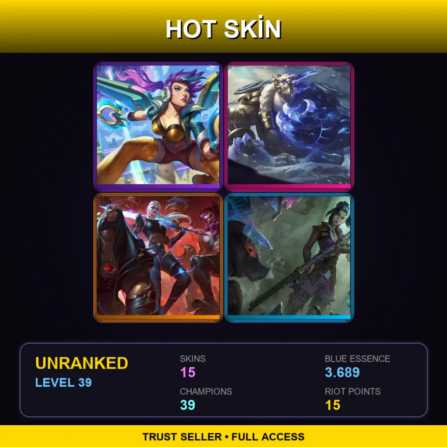 JP | Lv39 | Unranked | 15 Skin | 39 Champ — LoL account