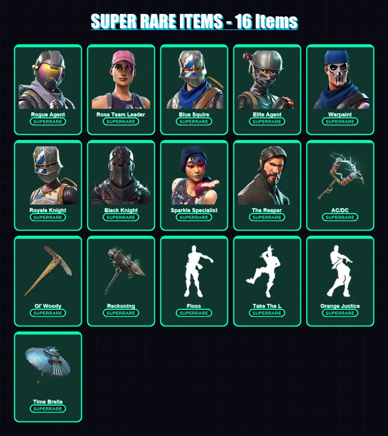 [PS4/PS5/PC] | Rogue Agent | Rose Team Leader | Blue Squire | Elite Agent | Warpaint | 68 skin | 58 pickaxe | 67 emote | 66 glider | Lv896