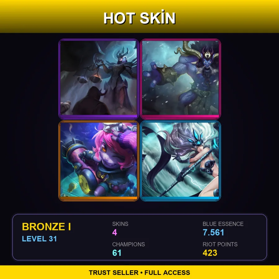 EUNE | Lv31 | Bronze I | 4 Skin | 61 Champ