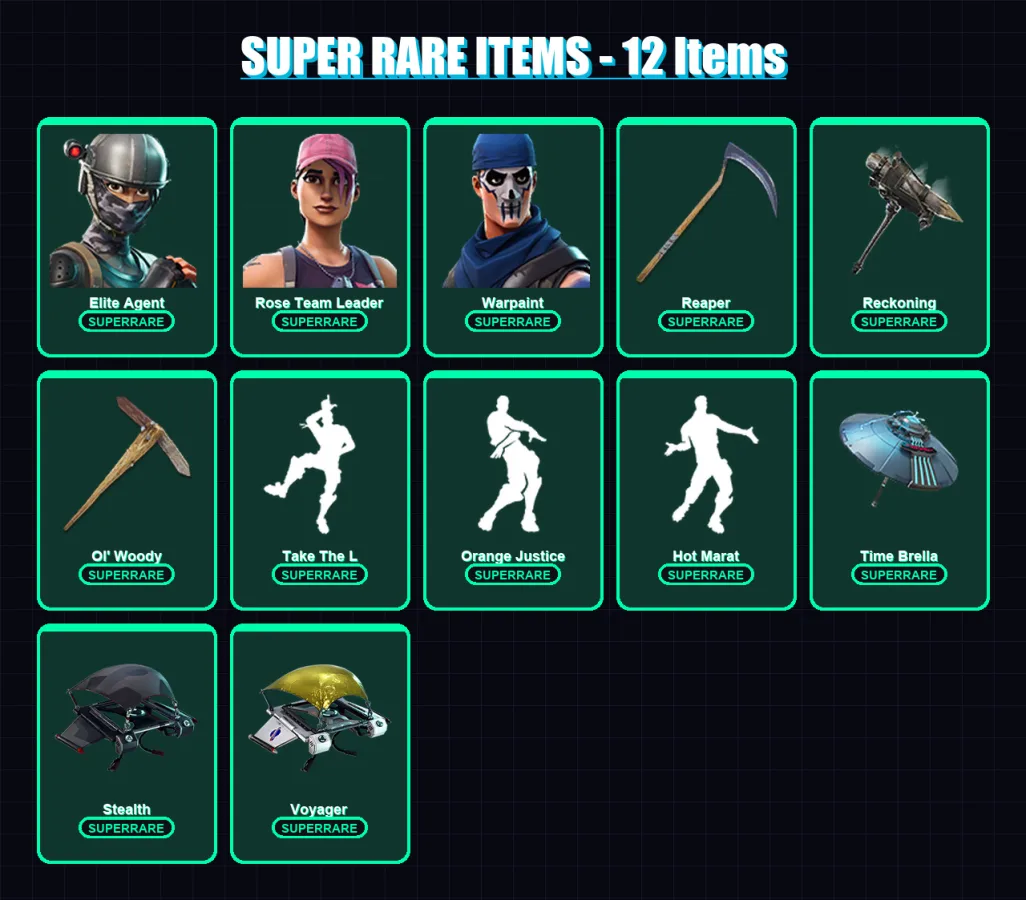 [PC/PSN] | Elite Agent | Rose Team Leader | Warpaint | Fade | Valor | 91 skin | 126 pickaxe | 98 emote | 116 glider | Lv1662