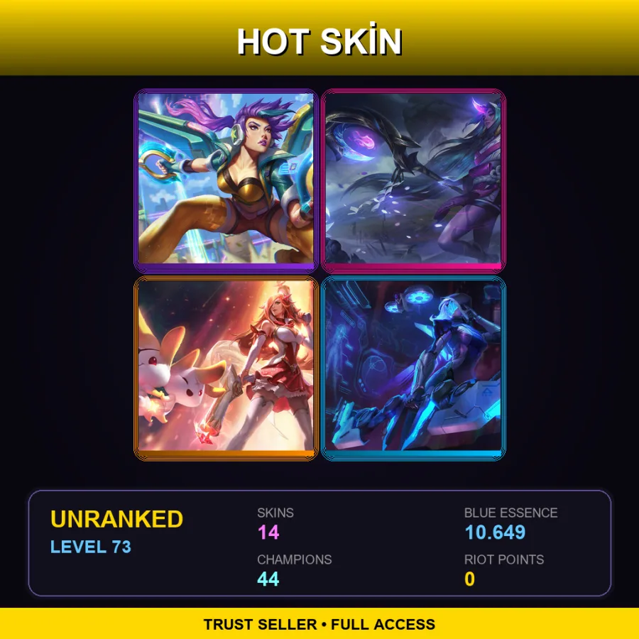 EUW | Lv73 | Unranked | 14 Skin | 44 Champ — Unranked / Smurf League of Legends