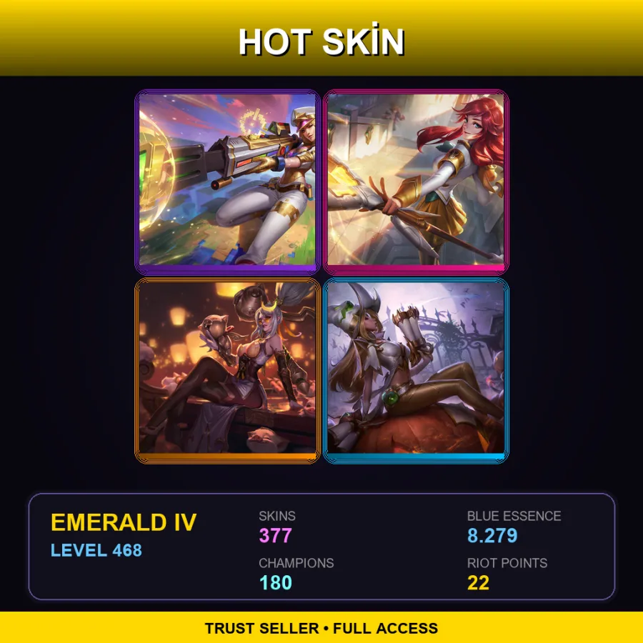BR | Lv468 | Emerald IV | 377 Skin | 180 Champ — Royal Shaco