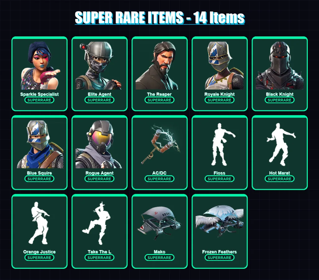 [PC/PSN] | Sparkle Specialist | Elite Agent | The Reaper | Royale Knight | Black Knight | 66 skin | 49 pickaxe | 66 emote | 65 glider | Lv1111