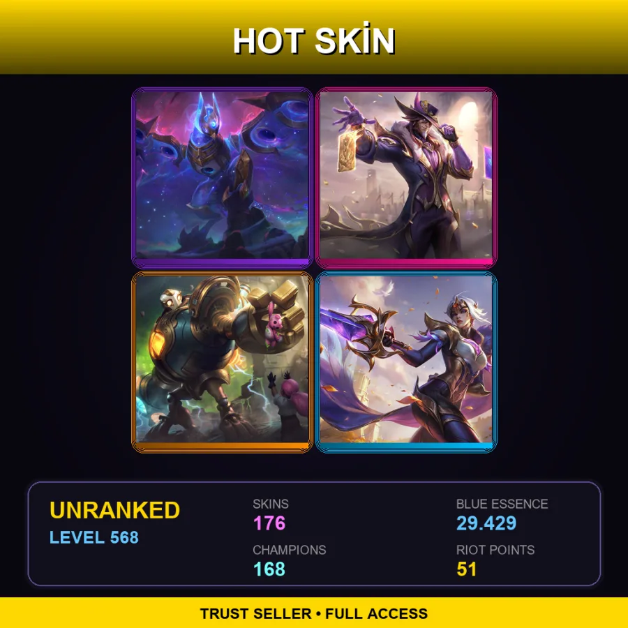 LAS | Lv568 | Unranked | 176 Skin | 168 Champ