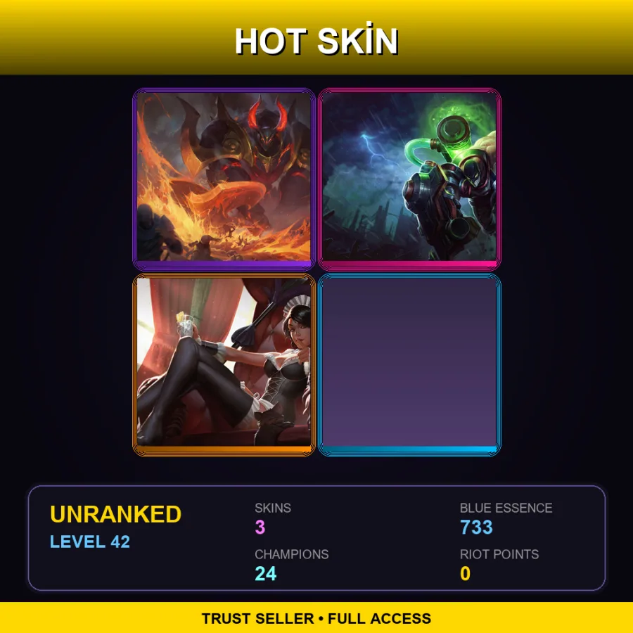 EUNE | Lv42 | Unranked | 3 Skin | 24 Champ